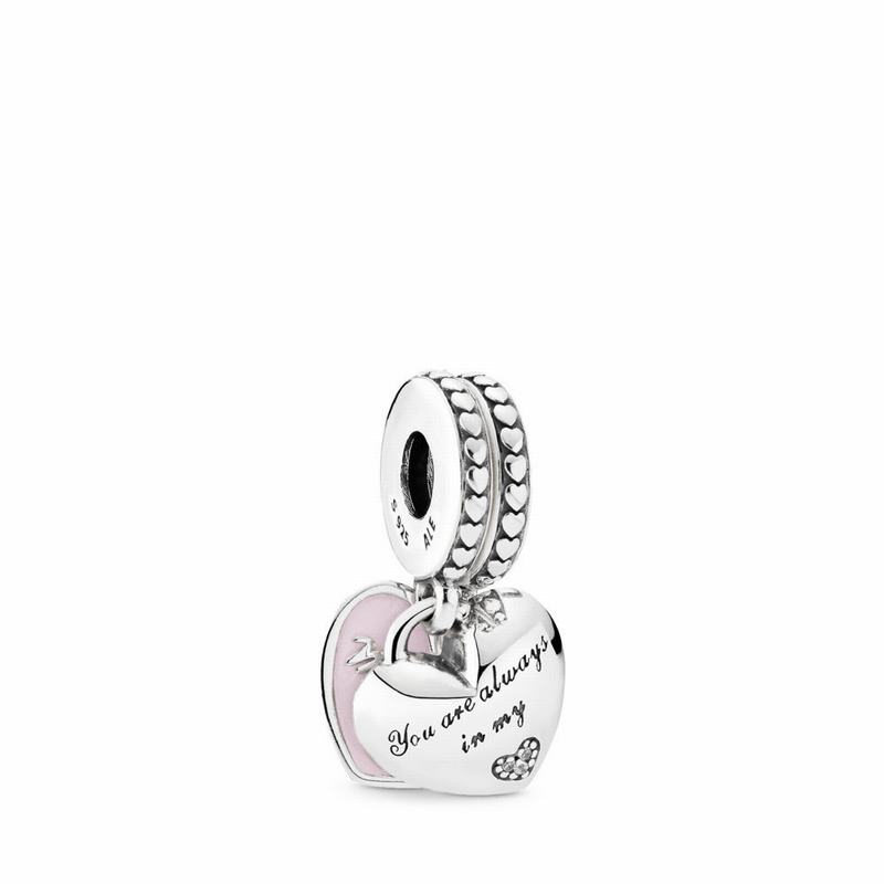 Pandora Mother & Daughter Hearts Dangle Charm Silver Egypt ET9283056